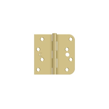 Deltana Right Hand 4" x 4" x 5/8" x Square Hinge; Bright Brass by Satin Brass Finish PR S44058TT3/4-RH
